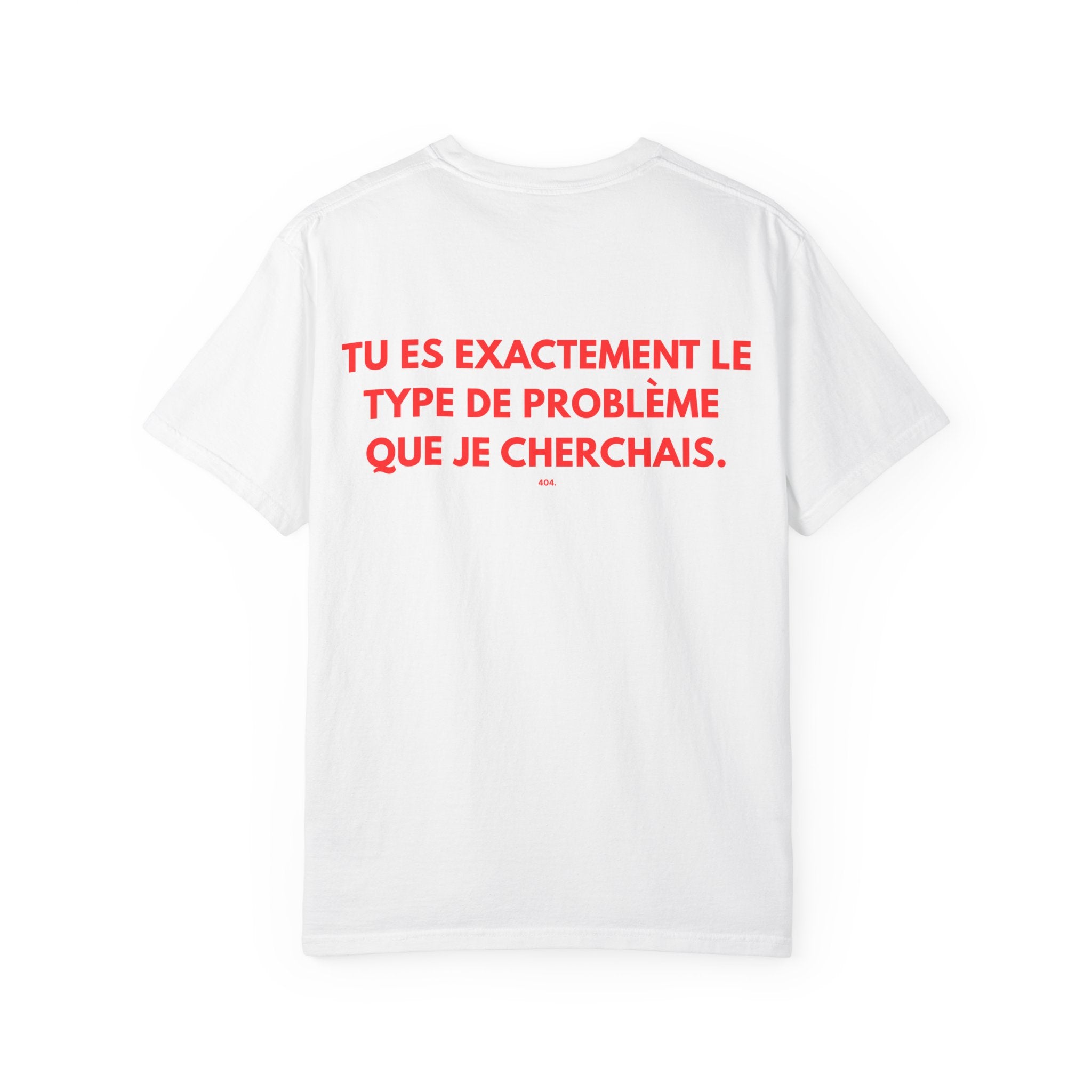 T-shirt — "TU ES EXACTEMENT LE TYPE DE PROBLÈME QUE JE CHERCHAIS."